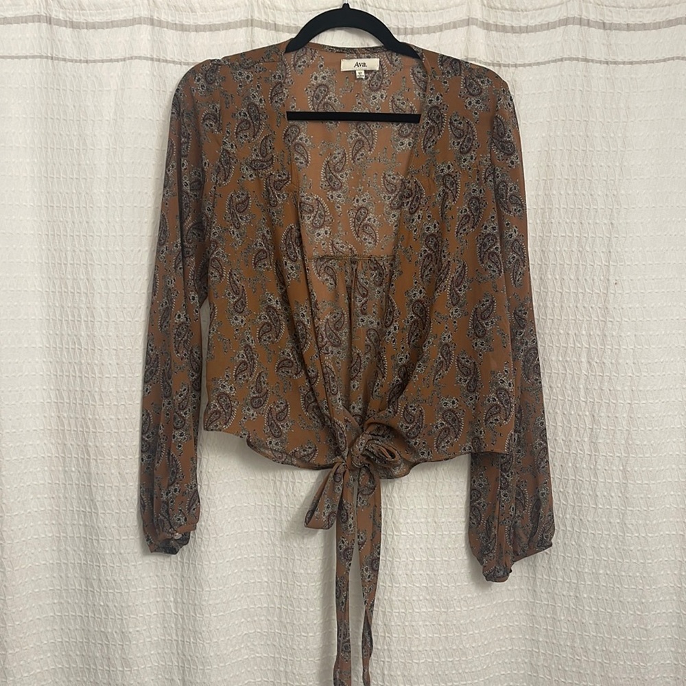 PRINCESS POLLY TIE FRONT PAISLEY TOP 💕🎀🫶🏽